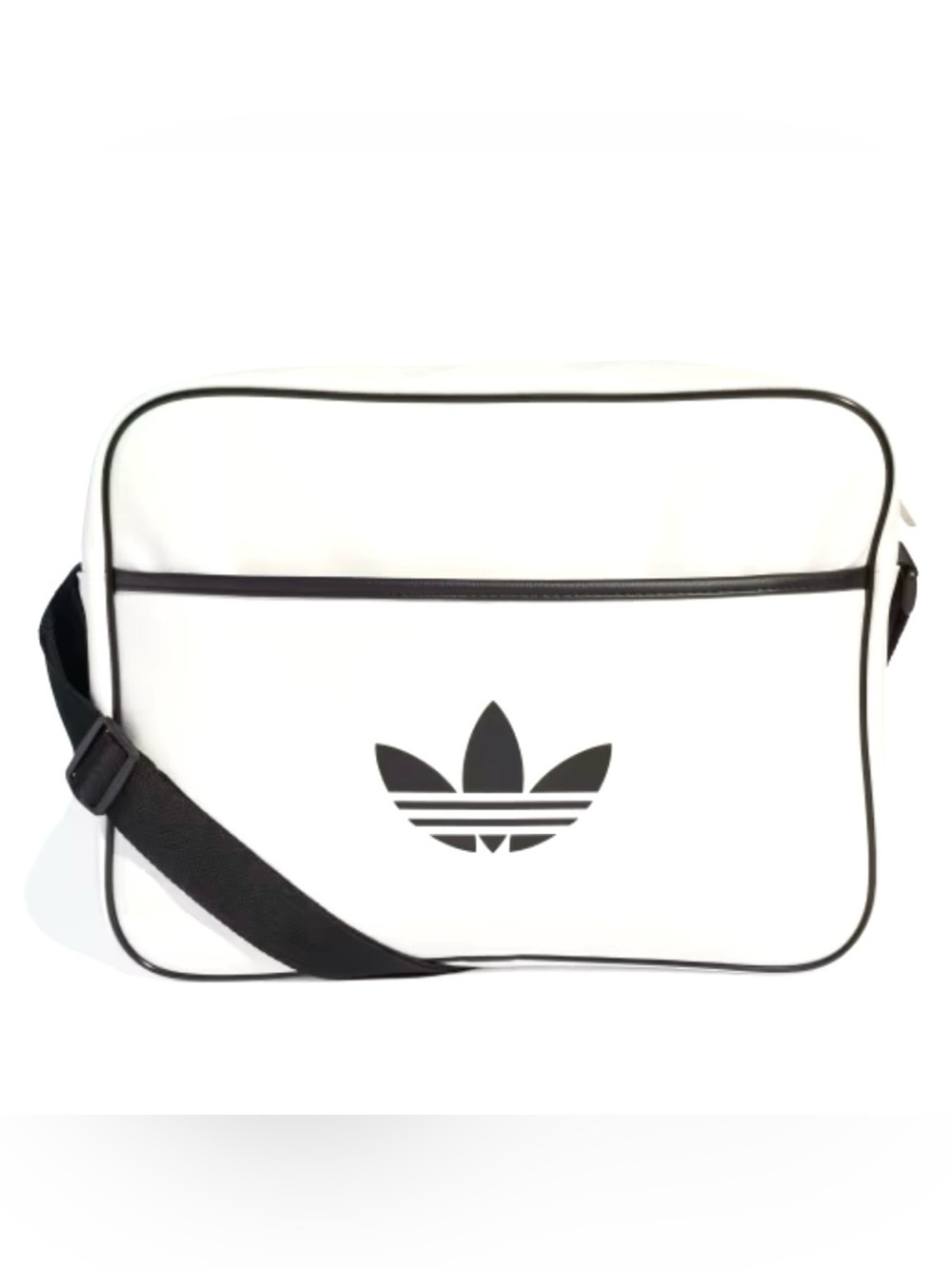 Adidas Originals Airliner White Crossbody Messenger Bag with Black Trefoil Logo - Picture 5 of 8